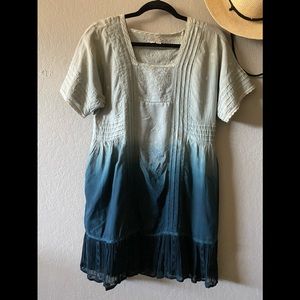 HOLDING HORSES- Adorable, Whimsical & Intricate mini Dress in gradient blue XXS